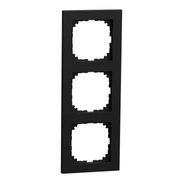 Merten Systeem M Pure afdekraam ocean plastic systeem M 3-voudig Horizontaal en verticaal Zwart RAL 9005 IP20 MEG4030-3603