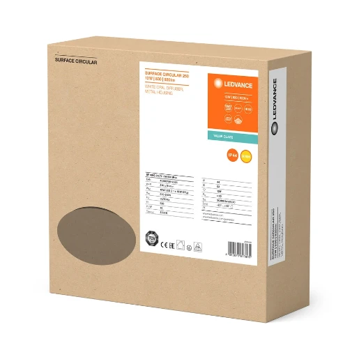 Ledvance Surface Circular LED wand- en plafondarmatuur 3000K 920lm 250mm Ø250mm >80° - Steekklem wit 4058075617865