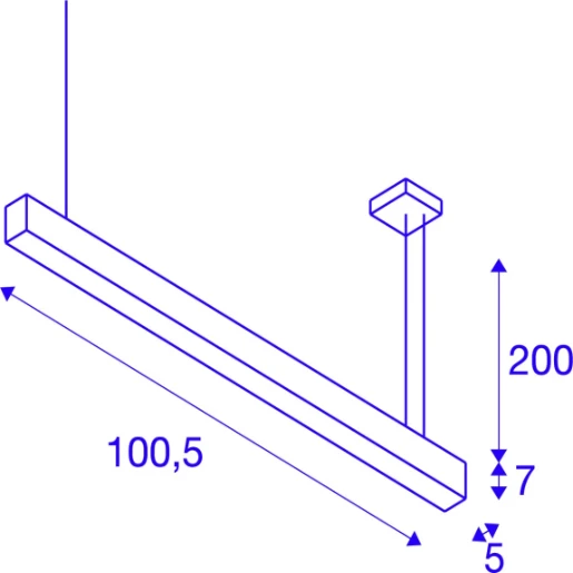 SLV Glenos II pendelarmatuur 4000K 43W 1050x50mm 1-10V zwart IP20 1001403