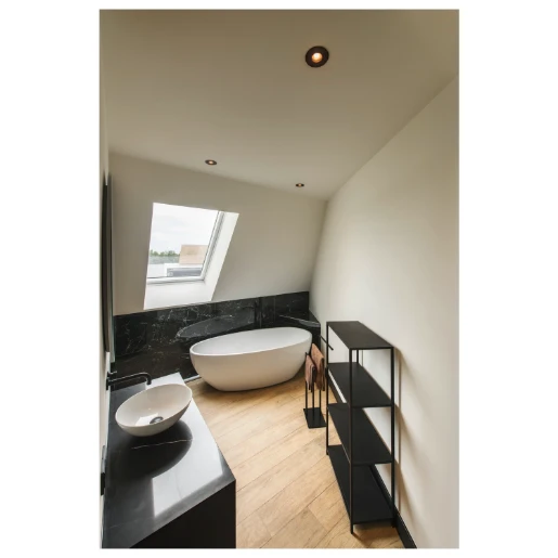 SLV New Tria GU10 inbouwspot rond zwenkbaar 93x93mm zwart 1007375