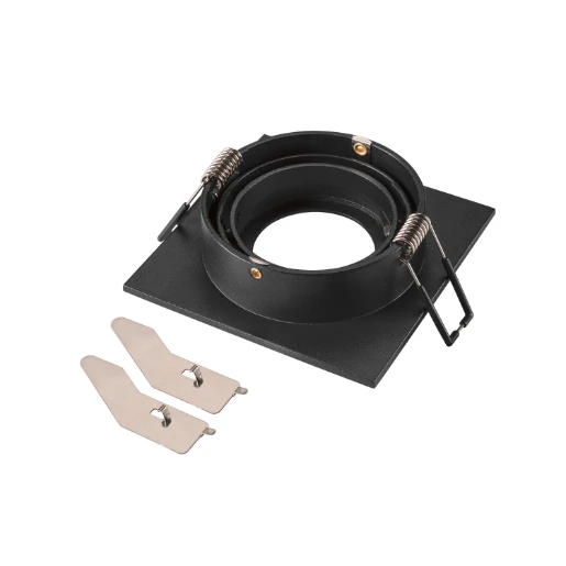 SLV New Tria Afdekking inbouwring vierkant 75 Aluminium 90x90x26mm Zwart 1007340