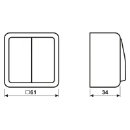 Jung AP 600 wipschakelaar Serieschakelaar opbouw 10AX wit RAL 9016 IP20 605AWW