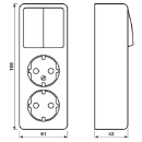 Jung AP 600 combinatie wandcontactdoos serie + ra opbouw Enkel drukcontact wit IP20 625A