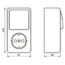 Jung AP 600 combinatie wandcontactdoos + ra wissel opbouw Wisselschakelaar wit IP20 676AWW