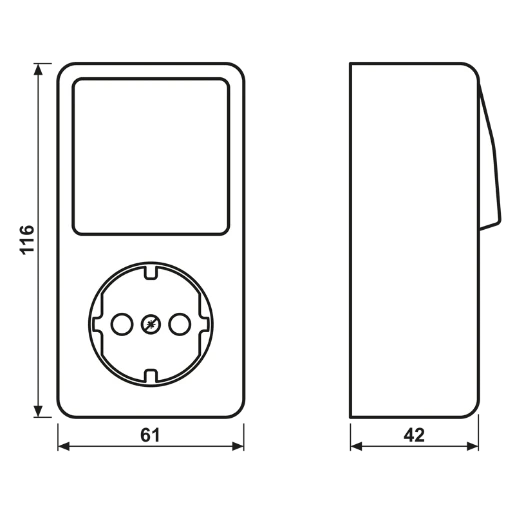 Jung AP 600 combinatie wandcontactdoos + ra wissel opbouw Wisselschakelaar wit IP20 676AWW