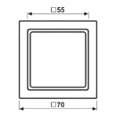 Jung LS range tussenraam ls990 zwart 55x55 70.5x7.9x70.5mm zwart RAL 9005 LS961Z5SW