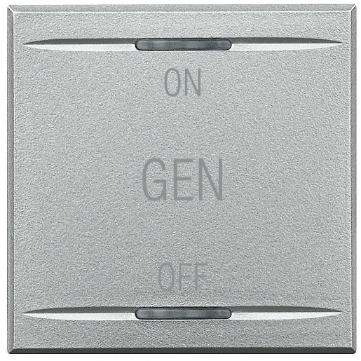 Bticino Axolute bedieningselement tech 2 functies 2 modules aan / uit enkele wip aluminium RAL 9006 BTHC4911/2AF