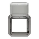 Legrand Plexo mosaic adapter 2 modules transparant ip55 ik07 70.5x25x70.5mm klapdeksel grijs RAL 7040 069580L