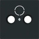 ABB Busch-Jaeger Art linear Centraalplaat voore antennecontactdoos Satelliet Centraalplaat 3 connectoren Zonder label zwart 2CKA001724A4435