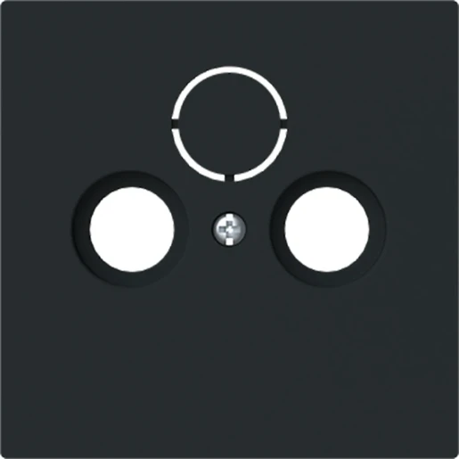 ABB Busch-Jaeger Art linear Centraalplaat voore antennecontactdoos Satelliet Centraalplaat 3 connectoren Zonder label zwart 2CKA001724A4435