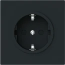 ABB Busch-Jaeger Art linear Wandcontactdoos Schuko inbouw 16A 250V RA Mat zwart RAL 9005 IP20 2CKA002013A5492