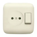 ABB Busch-Jaeger SI combinatie wandcontactdoos wissel inbouw beige IP21 2CKA001611A0128