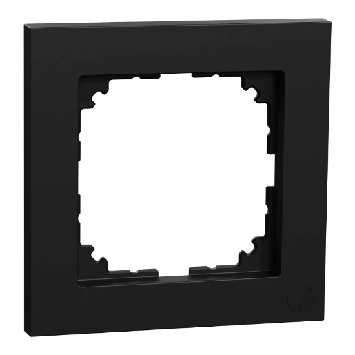 Merten Systeem M Pure afdekraam ocean plastic systeem M 1-voudig Horizontaal en verticaal Zwart RAL 9005 IP20 MEG4010-3603