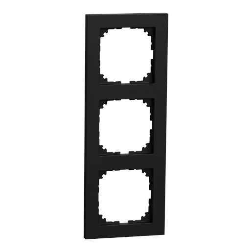 Merten Systeem M Pure afdekraam ocean plastic systeem M 3-voudig Horizontaal en verticaal Zwart RAL 9005 IP20 MEG4030-3603