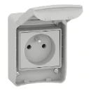 Schneider Electric Pratika Wandcontactdoos 3-polig NF inbouw 16A 250V RA KV Mat grijs RAL 7035 IP65 81140