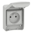 Schneider Electric Pratika Wandcontactdoos 3-polig NF inbouw 16A 250V RA KV Mat grijs RAL 7035 IP65 81140