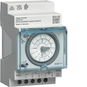 Hager programmaklok elektromechanisch + gangreserve AC DIN-rail 16A 230V 1 kanaal EHN171
