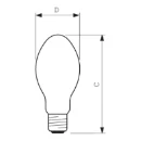 Philips Master SON Pia plus E27 hogedruk natriumdamplamp 1900K 6000lm opaal 72W Externe ontsteker vereist 8718291180401