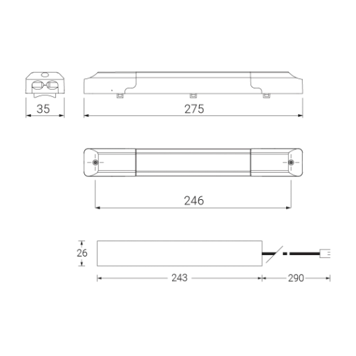 Opple Performer noodunit verlichtingsarmatuur downlightrc-p em-kit Led 6V 549098001400