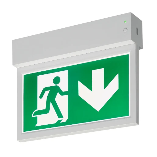 SLV Wand + plafondlamp nooduitgang verlichting LED met pictogram Vluchtwegverlichting/-indicatie Wandopbouw/plafondopbouw wit IP20 met pictogram 240000