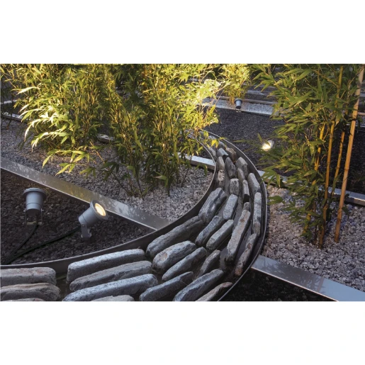 SLV Nautilus GU10 tuinverlichtingsarmatuur Grondpen aluminium grijs IP65 227418