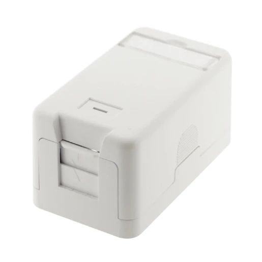 Gigamedia Doos 1 poort voor Keystone RJ45-connector met afdekraam wit