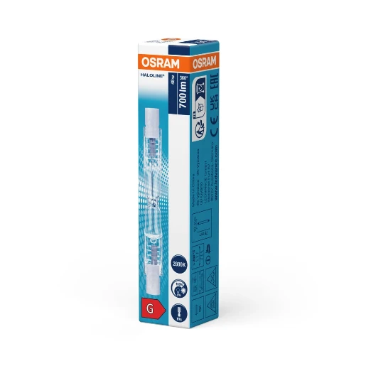 Osram Haloline R7s Halogeenlamp zonder reflector 2800K 700lm helder 48W 12mm 4008321977595