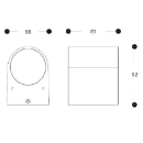 Bailey BaiLum GU10 buitenverlichting wandarmatuur d-vorm 81x68mm >80° - Schroefklem IP44 antraciet 145109