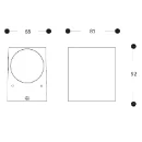 Bailey BaiLum GU10 buitenverlichting wandarmatuur vierkant 81x68mm >80° - Schroefklem IP44 antraciet 145110
