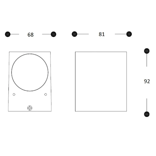 Bailey BaiLum GU10 buitenverlichting wandarmatuur vierkant 81x68mm >80° - Schroefklem IP44 antraciet 145110