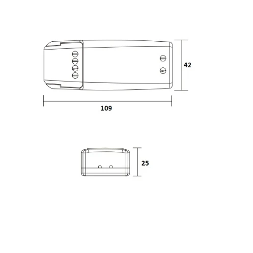 Bailey Topo Mini transformer ac halogeen 0-50w / led 0-30w elektronische trafo 109x42x25mm0 - 50W 11.5V dimbaar 145683