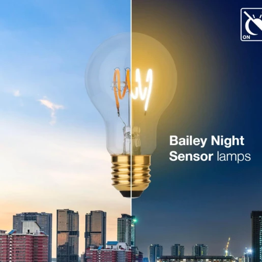 Bailey Spiraled Sensor E27 signaleringslamp 2200K 350lm 105mm 320° 220 - 240V Helder glas wit schemeringsschakelaar 145768