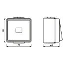 Jung WG 600 wipschakelaar zonder onderkast Tweepolige schakelaar opbouw grijs IP44 602E