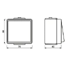 Jung WG 600 wipschakelaar met onderkast Wisselschakelaar opbouw grijs RAL 7035 IP44 606W