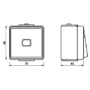 Jung WG 600 impulsdrukker met onderkast opbouw Wip Glanzend grijs RAL 7035 631W