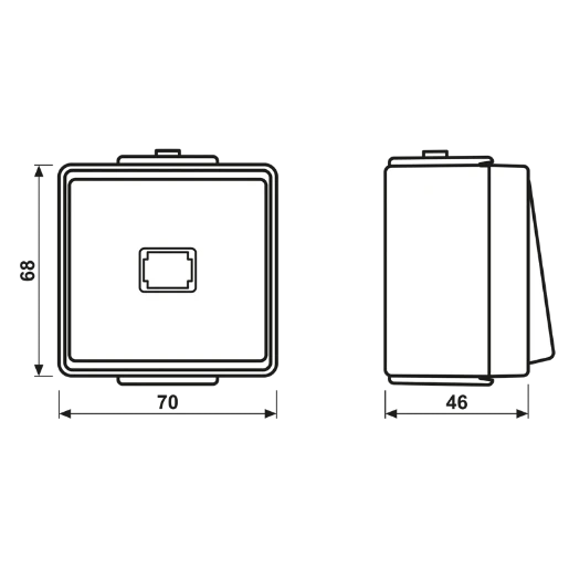 Jung WG 600 impulsdrukker met onderkast opbouw Wip Glanzend grijs RAL 7035 631W