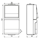 Jung WG 600 combinatie wandcontactdoos + ra + tekstveld wissel opbouw grijs IP44 676NAW