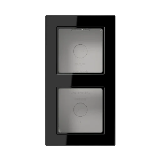 Jung A range Opbouwkap A550 2-voudig zwart Horizontaal en verticaal A5582BFASW