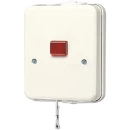 Jung AP 600 badkamer trekschakelaar opbouw 16AX wit RAL 1013 IP20 102KOZW