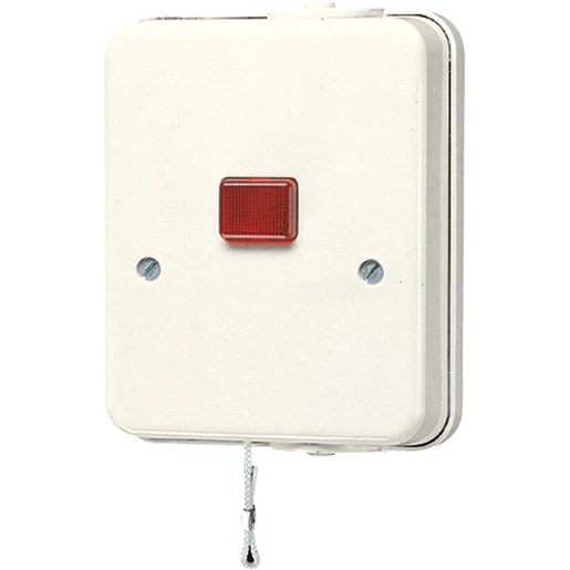 Jung AP 600 badkamer trekschakelaar opbouw 16AX wit RAL 1013 IP20 102KOZW