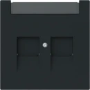 ABB Busch-Jaeger Art linear Centraalplaat schuifjes Modular-Jack 2 connectoren zwart 2CKA001710A4238