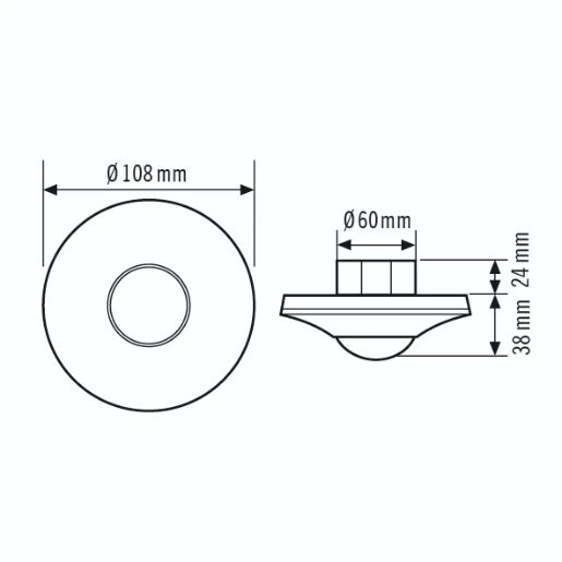 Esylux Plafondaanwezigheidssensor PD-C 360/8 BMS DALI-2 BK