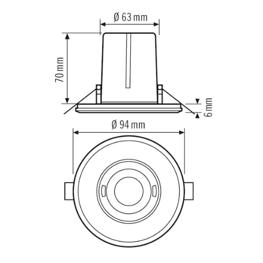 Esylux Flat Aanwezigheidssensor rond presentiemelder inbouw 360° AC wit IP20 EP10428555