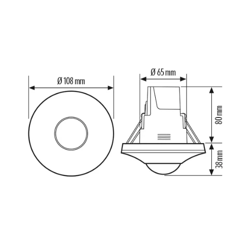 Esylux Plafondaanwezigheidssensor PD-C 360bt/8 APC30 HCL PS plus DALI-2 BK