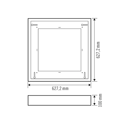Esylux Celine-2 Bevestiging opbouwframe armatuur 627x627x100mm Wit EQ10113468