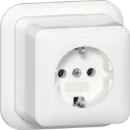 Gira wandcontactdoos schuko + k/p opbouw 16A 250V RA Glanzend wit RAL 9010 IP20 444011