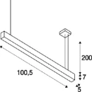SLV Glenos II pendelarmatuur 4000K 43W 1050x50mm 1-10V zwart IP20 1001403