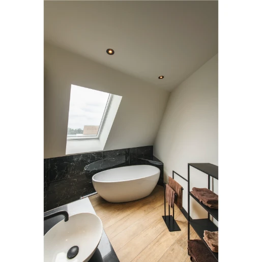 SLV New Tria GU10 inbouwspot rond zwenkbaar 93x93mm zwart 1007375