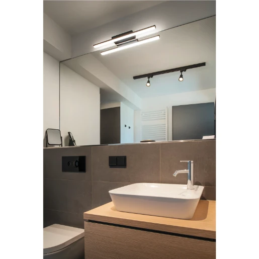 SLV Glenos LED badkamerarmatuur badkamerspiegel 3000K 1170lm 615x37mm Vrijstr zwart 1003506