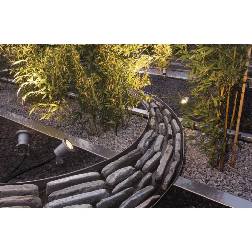 SLV Nautilus GU10 tuinverlichtingsarmatuur Grondpen aluminium grijs IP65 227418